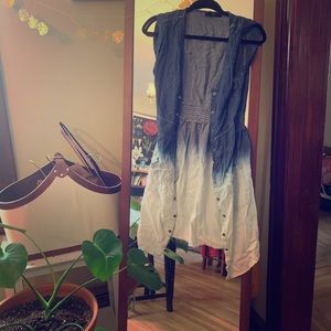 Button up denim dress